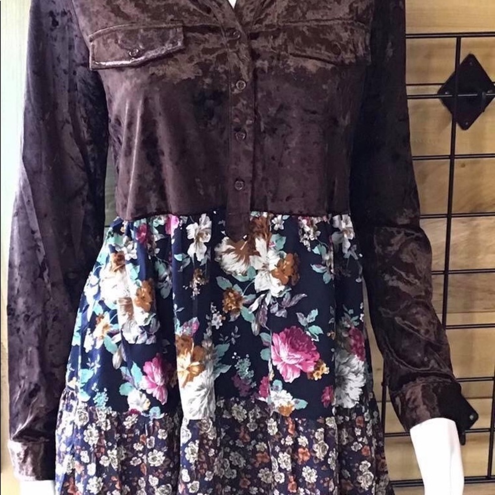 Velvet and floral dress